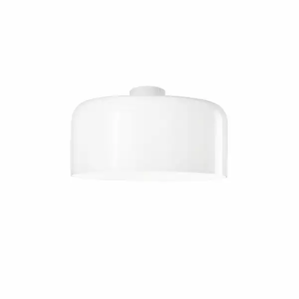 LUCE AMBIENTE E DESIGN Plafonnier gibus en verre blanc 40 cm (Plafonnier / Éclairage intérieur LED)