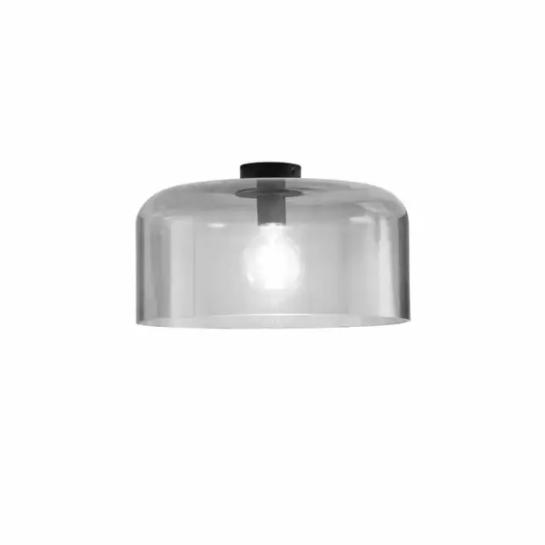 LUCE AMBIENTE E DESIGN Plafonnier gibus en verre gris 40 cm (Plafonnier / Éclairage intérieur LED)