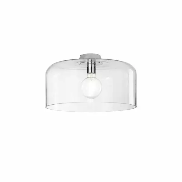 LUCE AMBIENTE E DESIGN Plafonnier gibus en verre transparent 40 cm (Plafonnier / Éclairage intérieur LED)