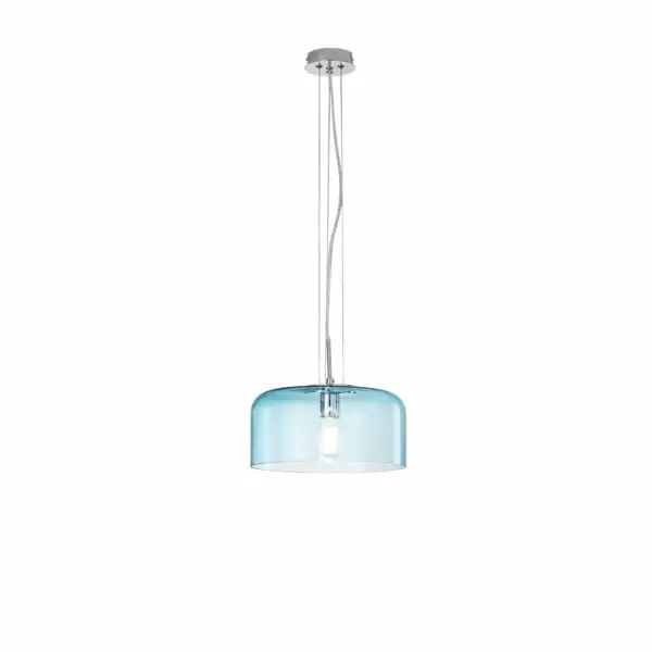 LUCE AMBIENTE E DESIGN Lampe à suspension GIBUS en verre bleu 30 cm (Suspensions Design & Déco / Éclairage intérieur LED)