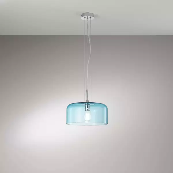 Lampe à suspension GIBUS en verre bleu 30 cm – Image 2