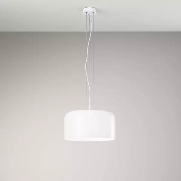 Lampe à suspension Gibus en verre blanc 35 cm – Image 2