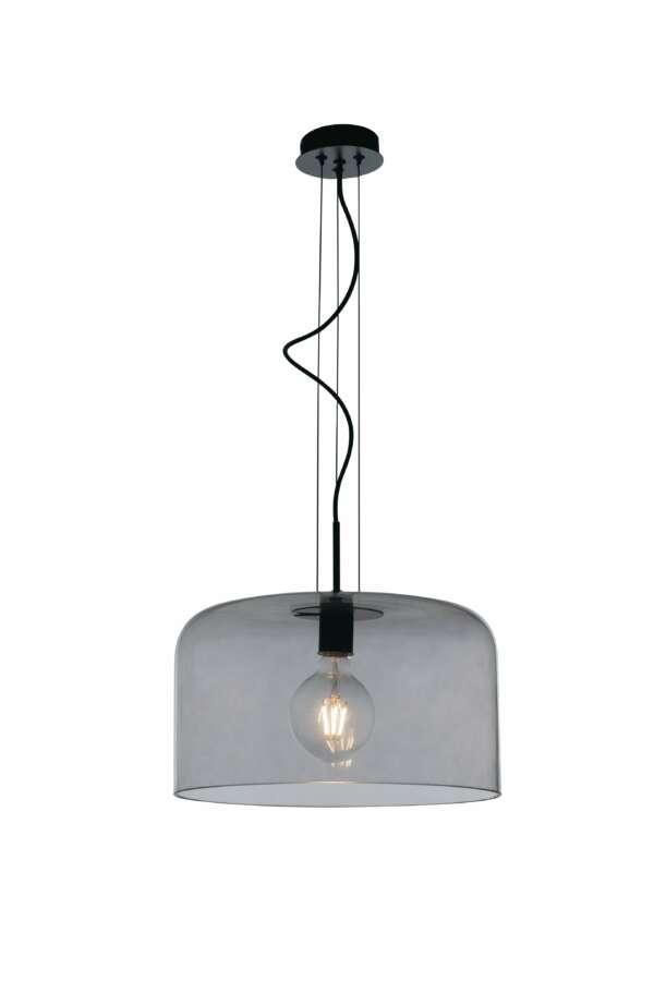 LUCE AMBIENTE E DESIGN Lampe à suspension GIBUS en verre gris 40 cm (Suspensions Design & Déco / Éclairage intérieur LED)