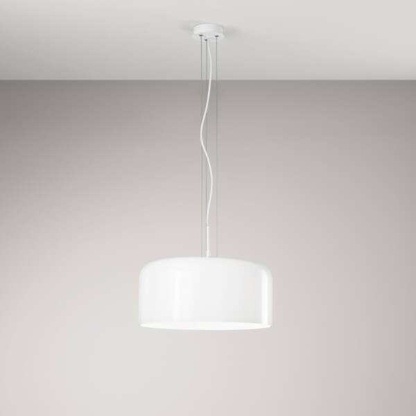 Lampe à suspension GIBUS en verre blanc 40 cm – Image 2