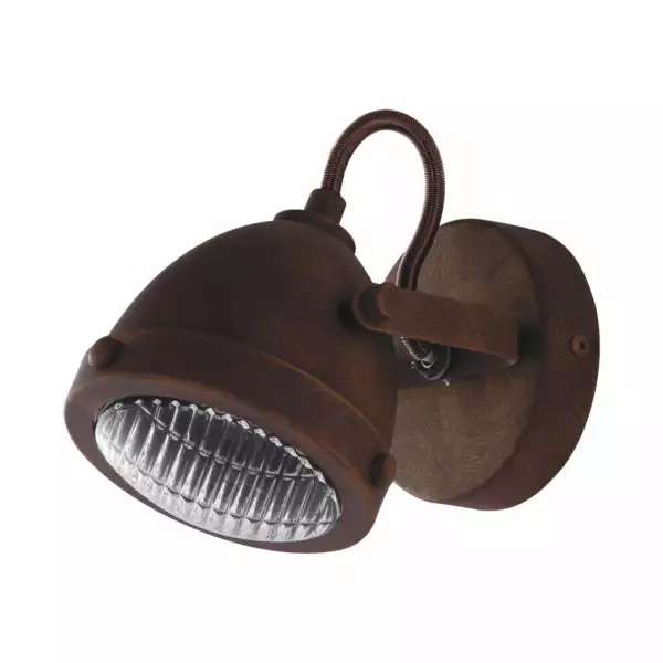 LUCE AMBIENTE E DESIGN Applique Habana en métal rouille avec diffuseur en verre (Applique murale / Éclairage intérieur LED)