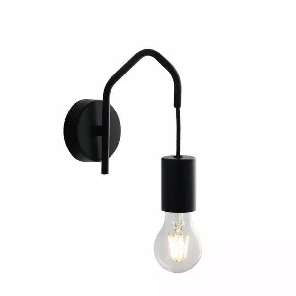 LUCE AMBIENTE E DESIGN Applique habitat en métal noir (Applique murale / Éclairage intérieur LED)