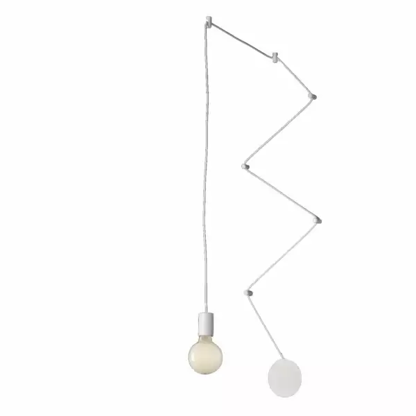 LUCE AMBIENTE E DESIGN Plafonnier habitat avec câble blanc orientable UNIQUE (Plafonnier / Éclairage intérieur LED)