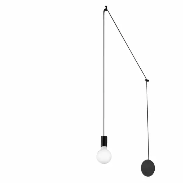 LUCE AMBIENTE E DESIGN Plafonnier habitat avec câble noir orientable, point lumineux unique (Plafonnier / Éclairage intérieur LED)