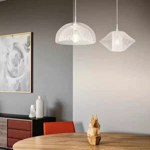 Suspension harem en maille métallique blanche avec câble en tissu de 40 cm – Image 3