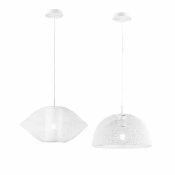 Suspension harem en maille métallique blanche avec câble en tissu de 40 cm – Image 2