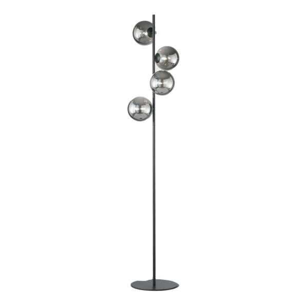 LUCE AMBIENTE E DESIGN Lampadaire honey en métal noir avec diffuseurs en verre fumé (Lampadaires / Éclairage décoratif)