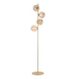 Lampadaire honey en métal laiton avec diffuseurs en verre de champagne