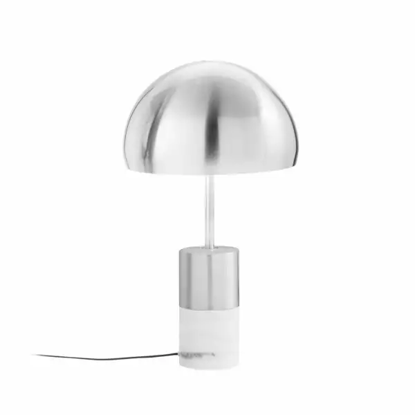 LUCE AMBIENTE E DESIGN Lampe de table IGEA en métal nickel avec pied effet marbre (Lampes de table / Éclairage décoratif)
