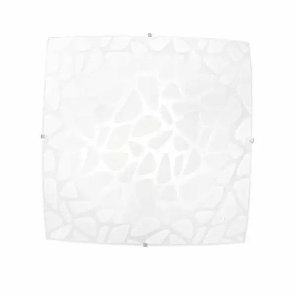 LUCE AMBIENTE E DESIGN Plafonnier ISLAND en verre avec décoration en pierre et crochets chromés 40 cm (Plafonnier / Éclairage intérieur LED)