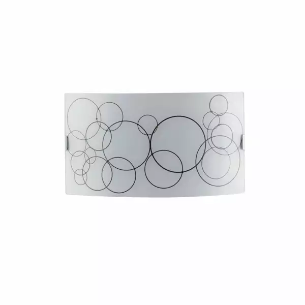 LUCE AMBIENTE E DESIGN Applique KARMA en verre blanc 35 x 20 cm (Applique murale / Éclairage intérieur LED)