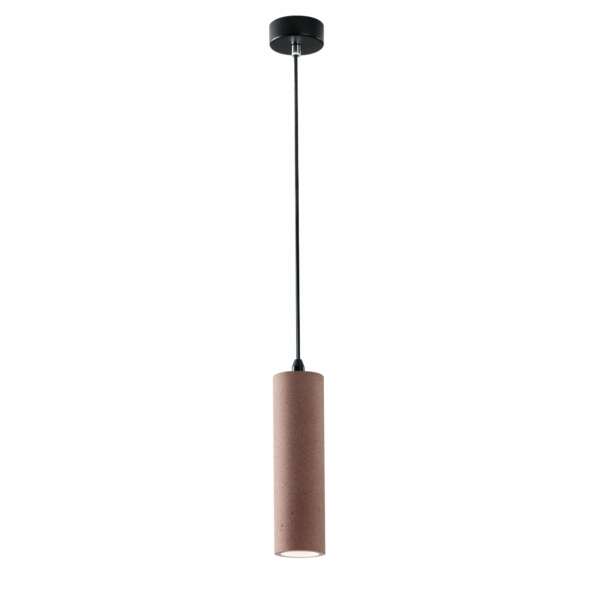 LUCE AMBIENTE E DESIGN Suspension KRUK cylindrique en béton marron (Suspensions Design & Déco / Éclairage intérieur LED)
