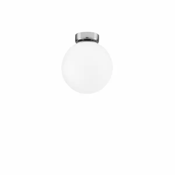 LUCE AMBIENTE E DESIGN Lampe de table CITY en métal chromé et diffuseur sphère blanche de 15 cm (Lampes de table / Éclairage décoratif)