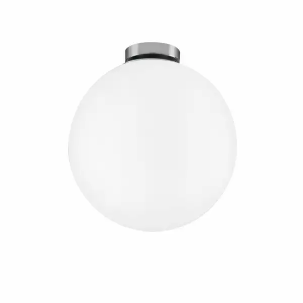 LUCE AMBIENTE E DESIGN Lampe de table CITY en métal chromé et diffuseur sphère blanche de 20 cm (Lampes de table / Éclairage décoratif)