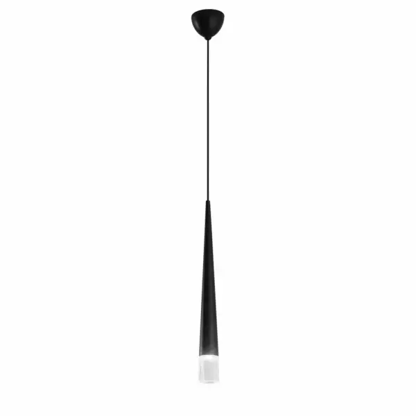 LUCE AMBIENTE E DESIGN Lampe à suspension LANCELOT en métal noir finition verre 120 x 6 cm (Suspensions Design & Déco / Éclairage intérieur LED)