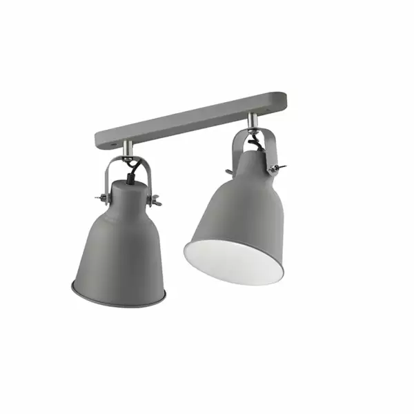 LUCE AMBIENTE E DESIGN Applique LEGEND en métal gris intérieur blanc avec deux lumières orientables (Applique murale / Éclairage intérieur LED)