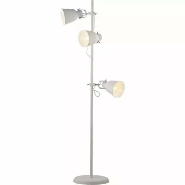 LUCE AMBIENTE E DESIGN Lampadaire LEGEND en métal blanc finitions nickel (Lampadaires / Éclairage décoratif)