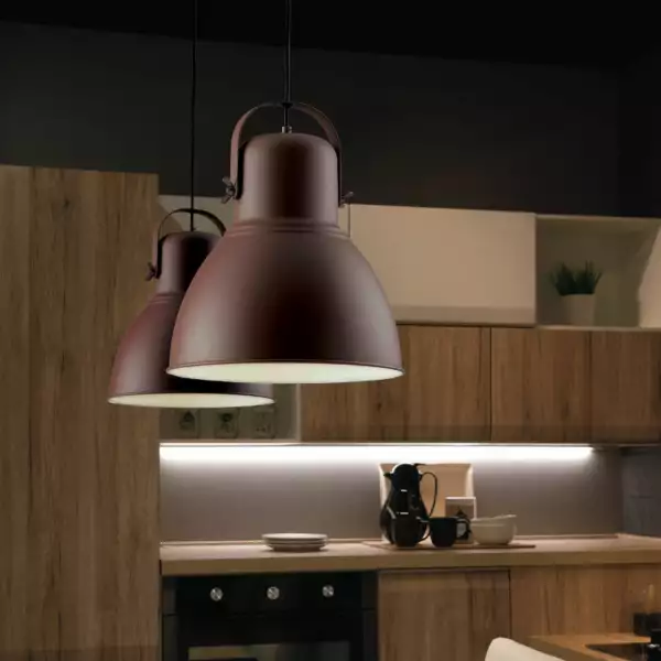 Lampe à suspension LEGEND en métal bronze finitions cuivre 32 cm – Image 2