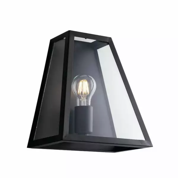 LUCE AMBIENTE E DESIGN Applique LEXINGTON en métal noir avec diffuseur en verre (Applique murale / Éclairage intérieur LED)