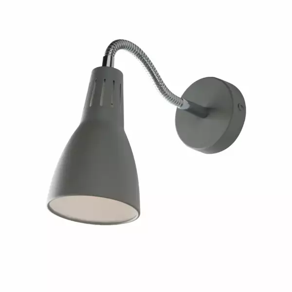 LUCE AMBIENTE E DESIGN Applique LOGIKO en métal gris avec diffuseur orientable (Applique murale / Éclairage intérieur LED)