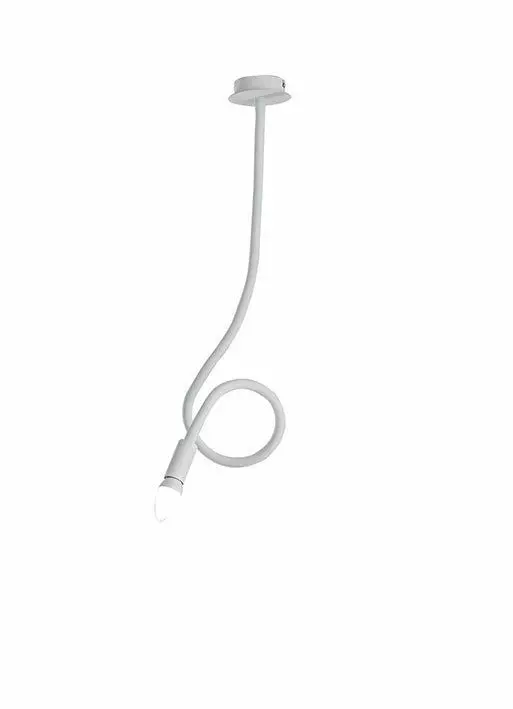 LUCE AMBIENTE E DESIGN Plafonnier lover en métal blanc avec bras flexible (Plafonnier / Éclairage intérieur LED)