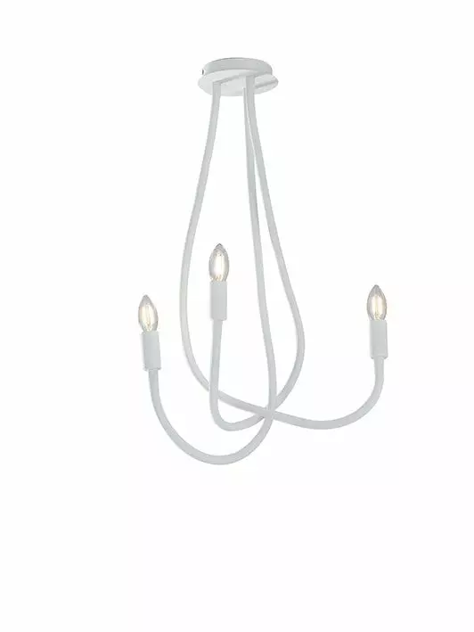 LUCE AMBIENTE E DESIGN Plafonnier lover en métal blanc à trois bras flexibles (Plafonnier / Éclairage intérieur LED)