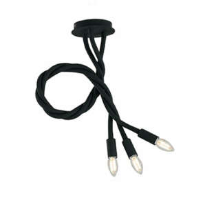 Plafonnier lover en métal noir à trois bras flexibles