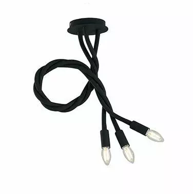 LUCE AMBIENTE E DESIGN Plafonnier lover en métal noir à trois bras flexibles (Plafonnier / Éclairage intérieur LED)