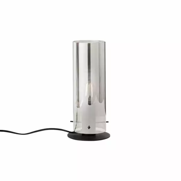 LUCE AMBIENTE E DESIGN Lampe de table MAGIC en métal noir et diffuseur en verre fumé (Lampes de table / Éclairage décoratif)