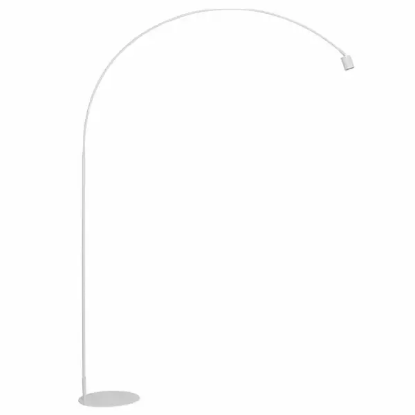 LUCE AMBIENTE E DESIGN Lampadaire courbé maison en métal blanc avec point lumineux orientable (Lampadaires / Éclairage décoratif)