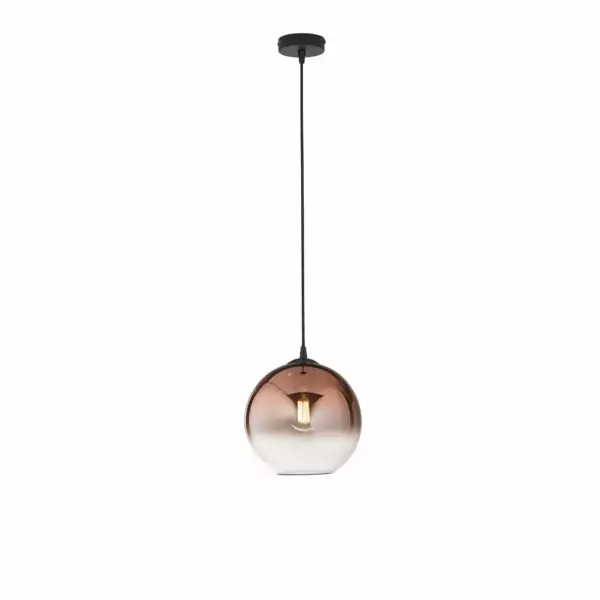 LUCE AMBIENTE E DESIGN Lampe à suspension MARTE en verre cuivré avec structure métallique 25 cm (Suspensions Design & Déco / Éclairage intérieur LED)