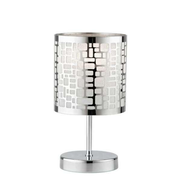 LUCE AMBIENTE E DESIGN Lampe de table MAYA en acier chromé avec décor découpé au laser (Lampes de table / Éclairage décoratif)