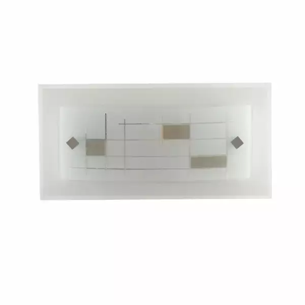 LUCE AMBIENTE E DESIGN Applique MUSA en verre blanc 30 x 15 cm (Applique murale / Éclairage intérieur LED)