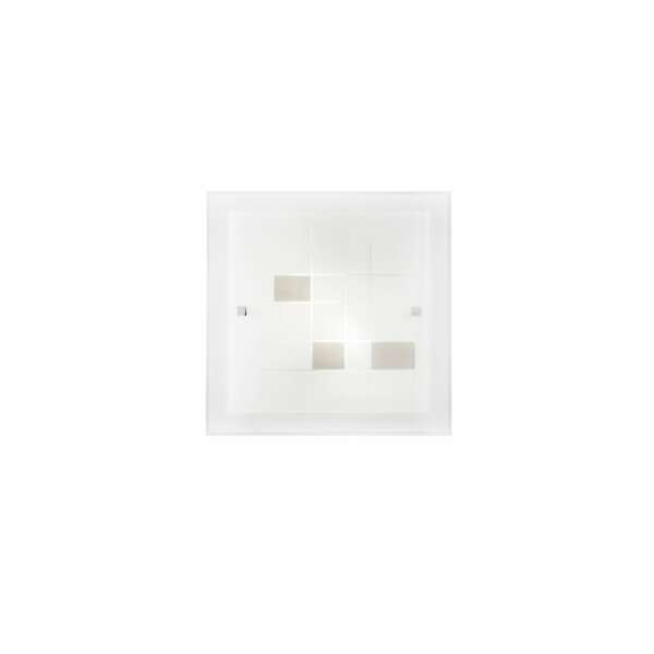 LUCE AMBIENTE E DESIGN Plafonnier MUSA en verre blanc 30 x 30 cm (Plafonnier / Éclairage intérieur LED)