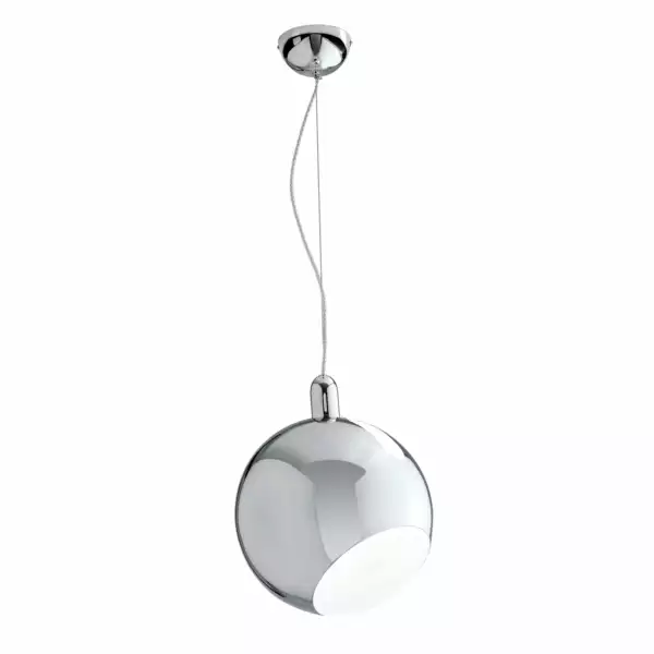 LUCE AMBIENTE E DESIGN Lampe à Suspension Narciso en métal chromé miroir avec sphère réglable de 30 cm (Suspensions Design & Déco / Éclairage intérieur LED)