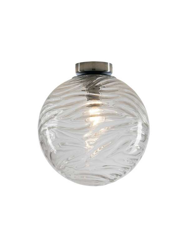 LUCE AMBIENTE E DESIGN Plafonnier NEREIDE en verre transparent à ondes concentriques 25 cm (Plafonnier / Éclairage intérieur LED)