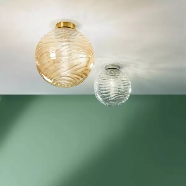 Plafonnier NEREIDE en verre transparent à ondes concentriques 25 cm – Image 2