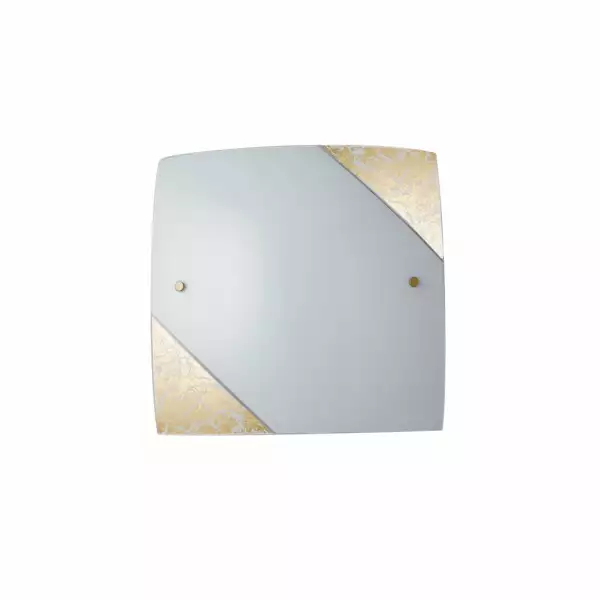 LUCE AMBIENTE E DESIGN Plafonnier paris en verre à décor de feuilles d'or 30 x 30 cm (Plafonnier / Éclairage intérieur LED)