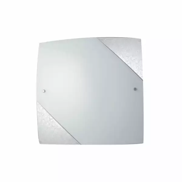 LUCE AMBIENTE E DESIGN Plafonnier paris en verre à décor de feuilles d'argent 30 x 30 cm (Plafonnier / Éclairage intérieur LED)