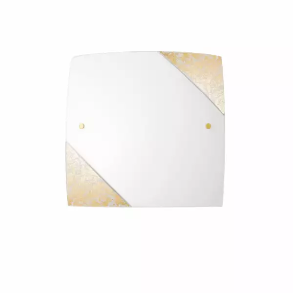 LUCE AMBIENTE E DESIGN Plafonnier paris en verre décor à la feuille d'or 40 x 40 cm (Plafonnier / Éclairage intérieur LED)