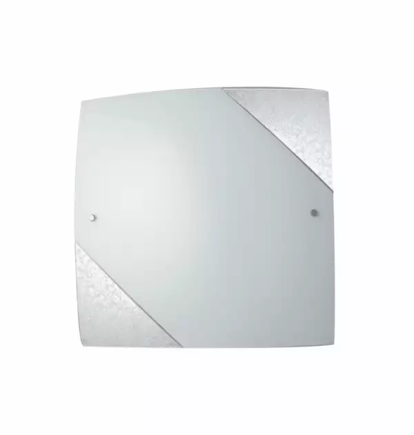 LUCE AMBIENTE E DESIGN Plafonnier paris en verre à décor de feuilles d'argent 40 x 40 cm (Plafonnier / Éclairage intérieur LED)