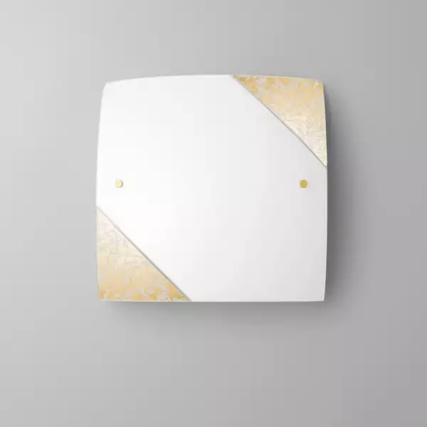Plafonnier paris en verre décor à la feuille d'or 40 x 40 cm – Image 3