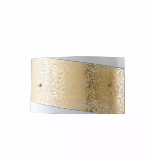 LUCE AMBIENTE E DESIGN Applique murale Paris en verre décor à la feuille d'or 45 x 25 cm (Applique murale / Éclairage intérieur LED)