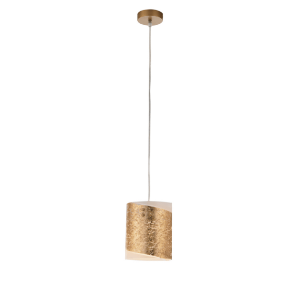 LUCE AMBIENTE E DESIGN Lampe à suspension Paris en verre à décor de feuilles d'or 20 cm (Suspensions Design & Déco / Éclairage intérieur LED)
