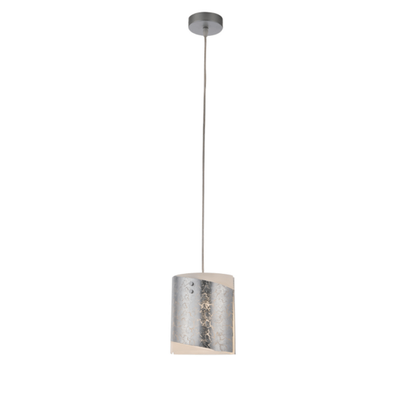 LUCE AMBIENTE E DESIGN Lampe à suspension Paris en verre à décor de feuilles d'argent 20 cm (Suspensions Design & Déco / Éclairage intérieur LED)
