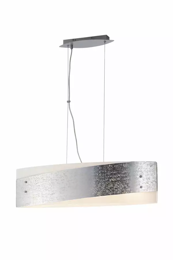 LUCE AMBIENTE E DESIGN Lampe à suspension Paris en verre à décor de feuilles d'argent 75 cm (Suspensions Design & Déco / Éclairage intérieur LED)
